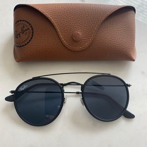 Ray Ban blk/bl gray double bridge aviator RB3647N